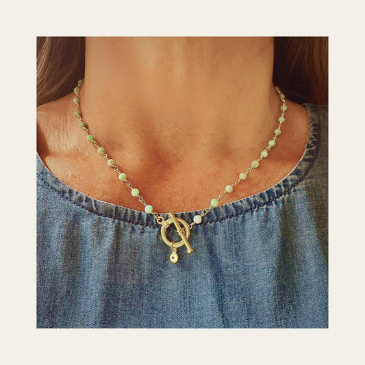 Collar_Amalia_Amazonita_Foto_uso - Coca Johnson Joyas - Chile