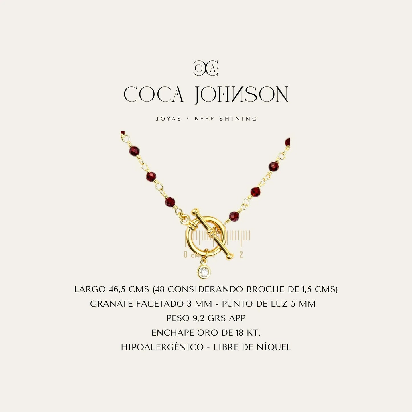 Collar_Amalia_Granate_Caracteristicas_tecnicas_resumen - Coca Johnson Joyas - Chile