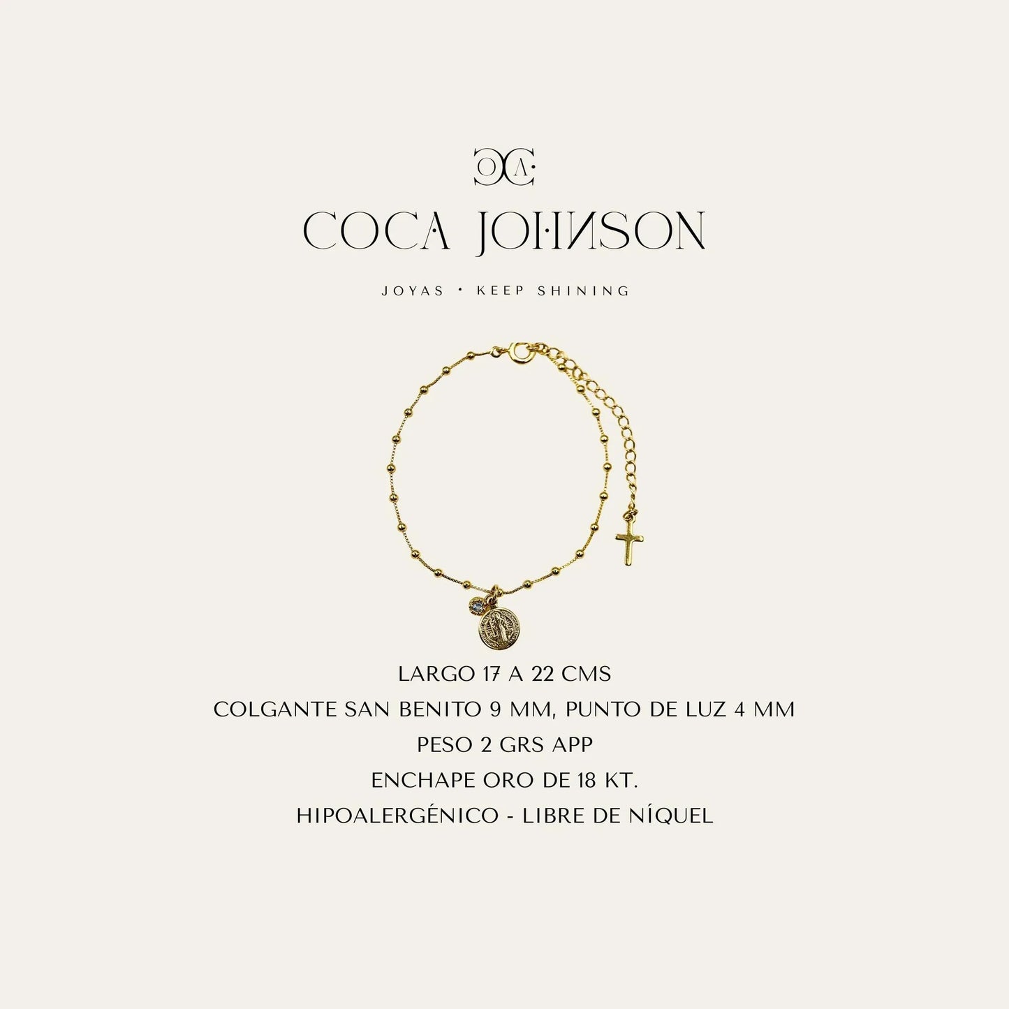 Características Técnicas Pulsera San Benito Gold