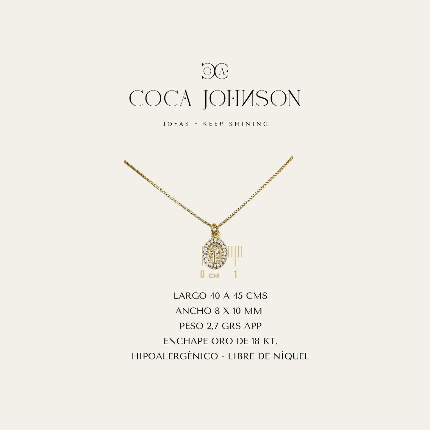 Caracteristicas técnicas collar virgen de los rayos