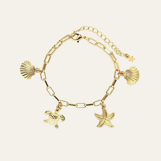 Pulsera de eslabones con charms marinos
