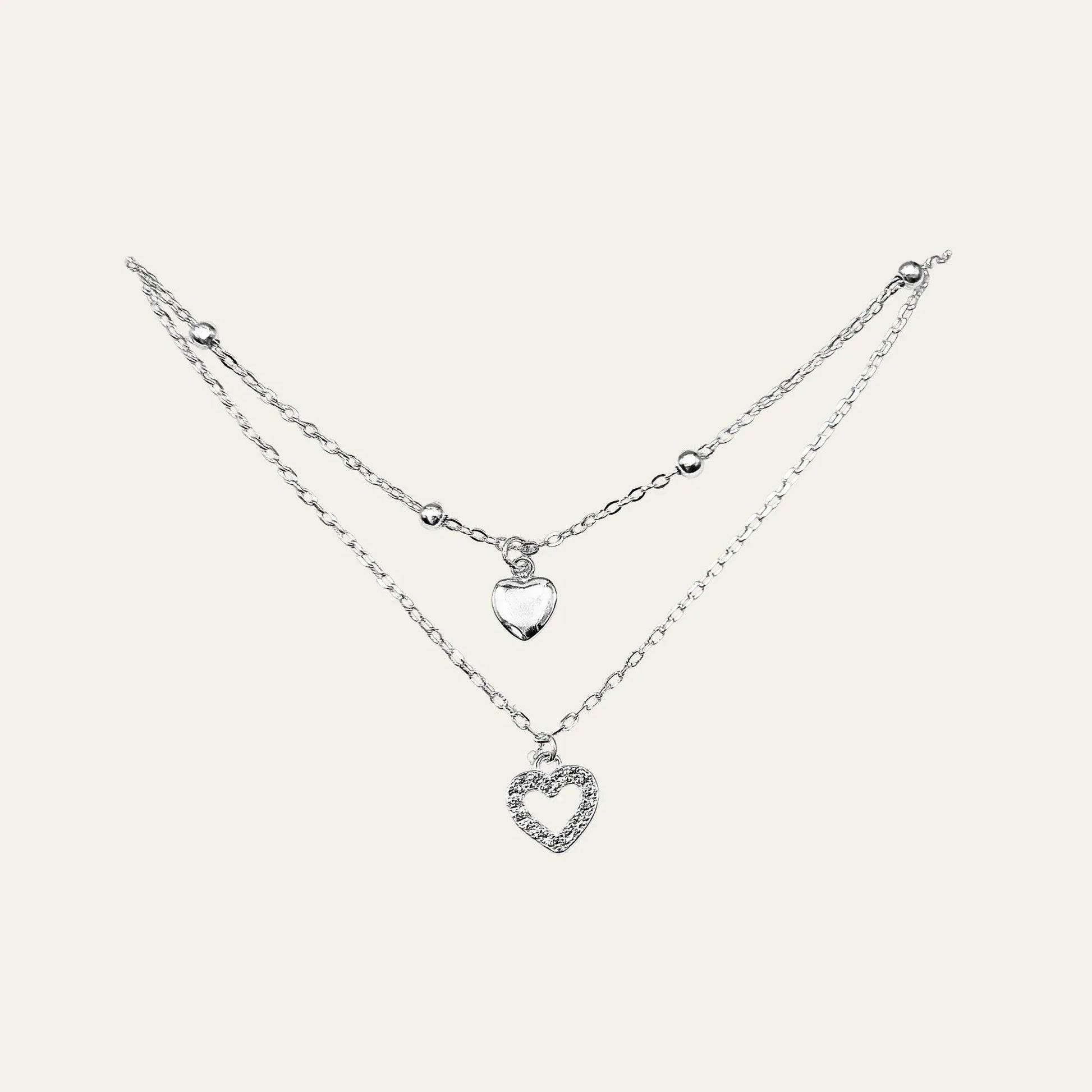 Tobillera_Two_Hearts_detalle_Fondo_Blanco - Coca Johnson Joyas - Chile